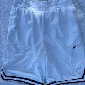 Nike White Mesh Shorts with Black Trim